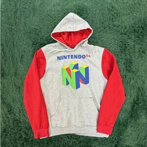 Nintendo 64 N64 Red | Gray Medium Sweatshirt Hoodie Video Games Gift